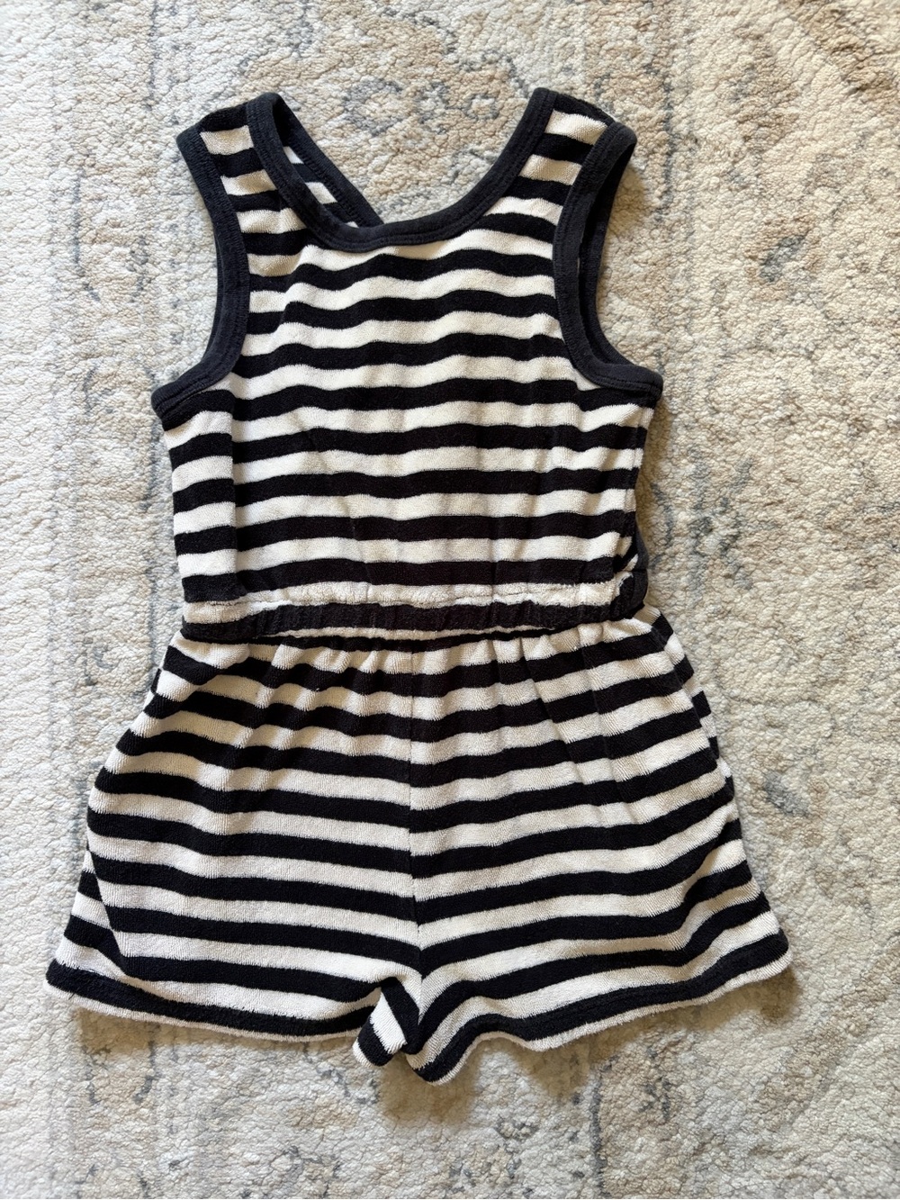 Tea Collection Striped Terry Romper - Girls 3